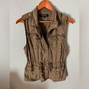 Max Jeans Green Denim Top Sleeveless Jacket